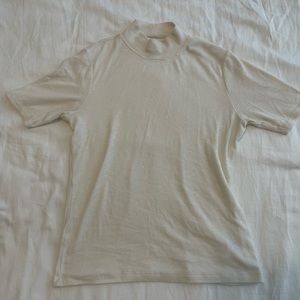 Short Sleeve Ribbed Mock Neck Shirt
